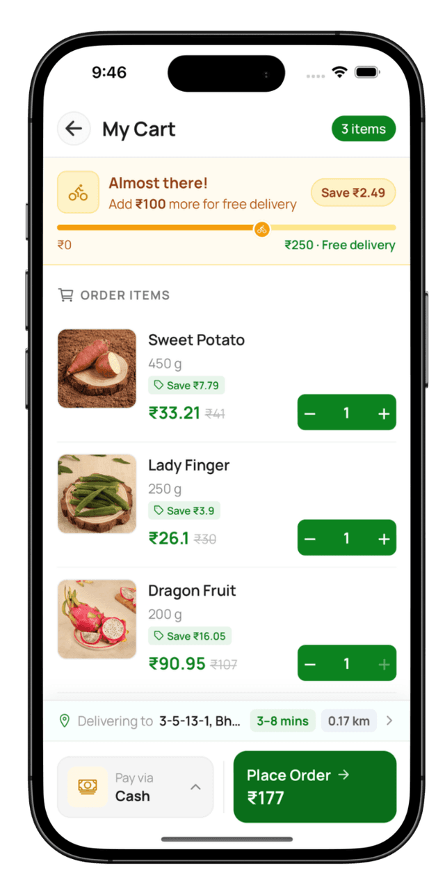 Prozen Mart product screen 2