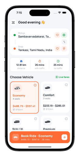 Prozen Go customer screen