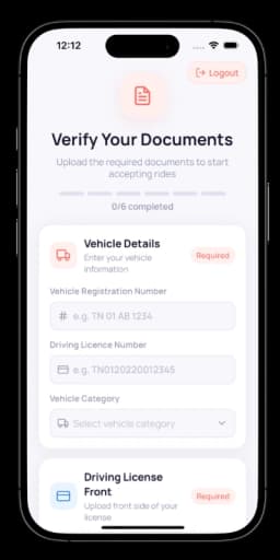 Prozen Go partner screen