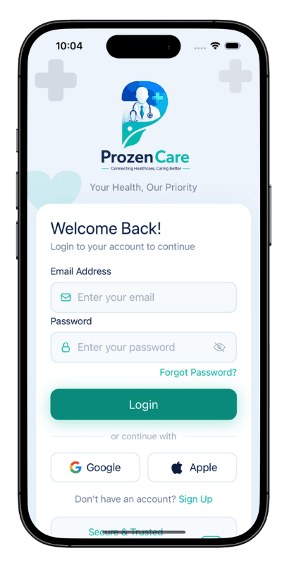 Healthcare App Development Doctor App โ Login Doctor login screen in healthcare app development solution