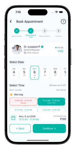 Prozen Care patient application screen